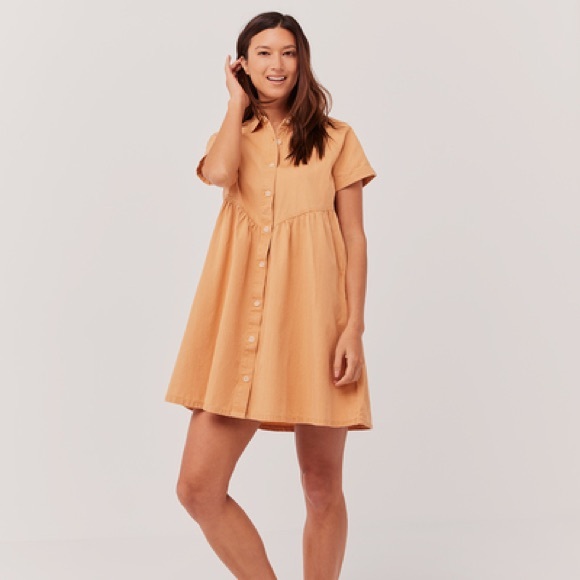 Daffodil Chambray Denim Shirt Dress - Picture 1 of 10